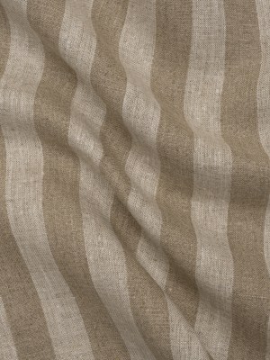 Medium Weight Linen Woven – White and Dark Beige Awning Stripes Medium Weight Linen Woven – White and Dark Beige Awning Stripes