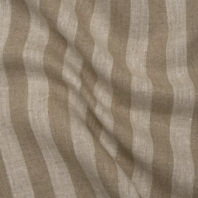 Medium Weight Linen Woven – White and Dark Beige Awning Stripes Medium Weight Linen Woven – White and Dark Beige Awning Stripes
