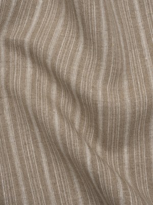 Medium Weight Linen Woven – Taupe and Cream Stripes Medium Weight Linen Woven – Taupe and Cream Stripes