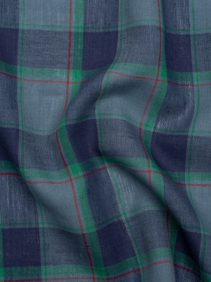 Medium Weight Linen Woven – Blue, Green and Red Plaid Medium Weight Linen Woven – Blue, Green and Red Plaid