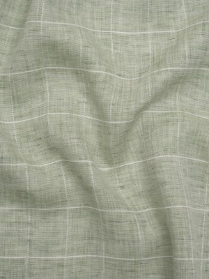 Lightweight Linen Woven – Heathered Green and White Windowpane Checks Lightweight Linen Woven – Heathered Green and White Windowpane Checks