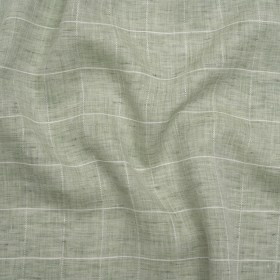 Lightweight Linen Woven – Heathered Green and White Windowpane Checks Lightweight Linen Woven – Heathered Green and White Windowpane Checks