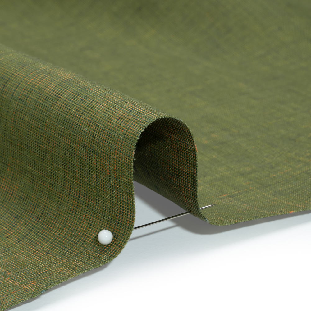 Two-Tone Medium Weight Linen Woven – Kelly Green and Orange Two-Tone Medium Weight Linen Woven – Kelly Green and Orange