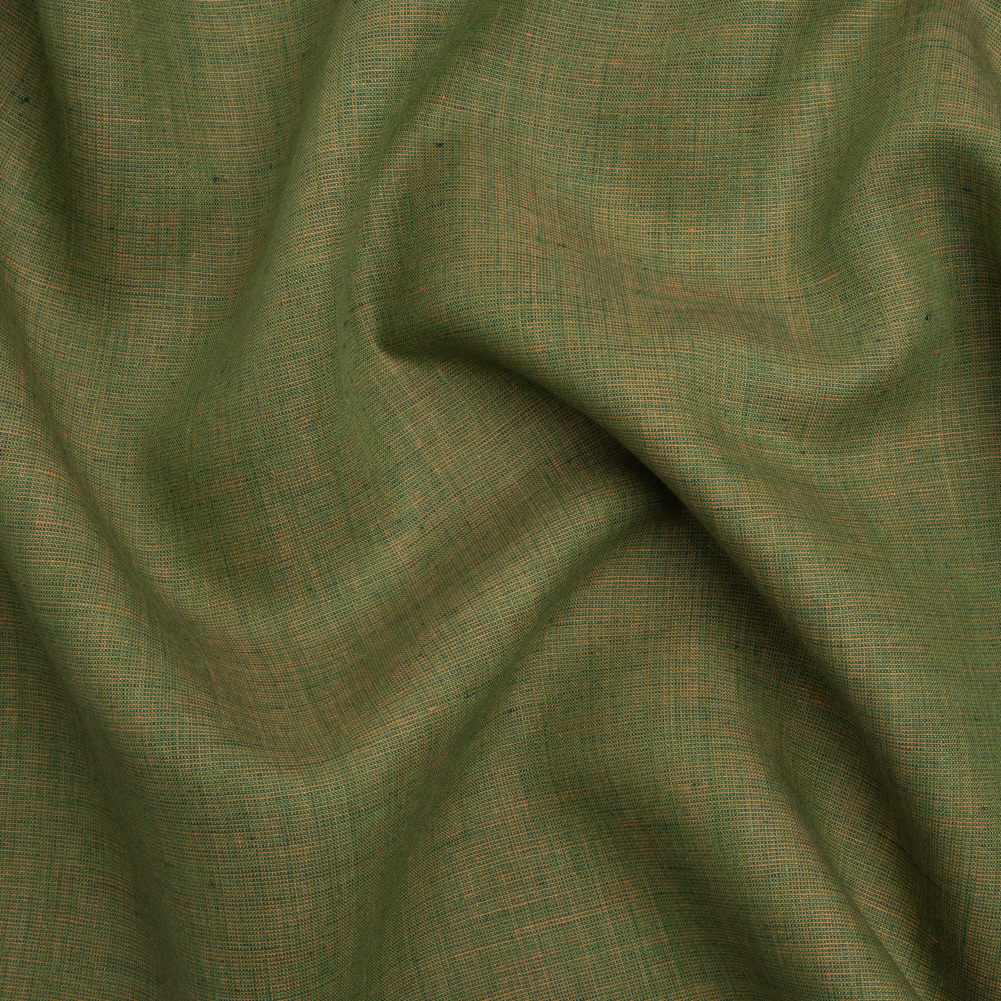 Two-Tone Medium Weight Linen Woven – Kelly Green and Orange Two-Tone Medium Weight Linen Woven – Kelly Green and Orange
