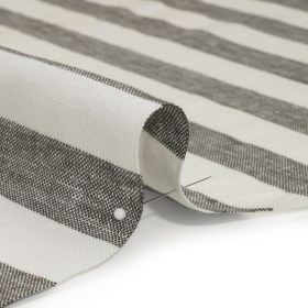 Medium Weight Linen Woven – Smoke Gray and Cream Awning Stripes Medium Weight Linen Woven – Smoke Gray and Cream Awning Stripes