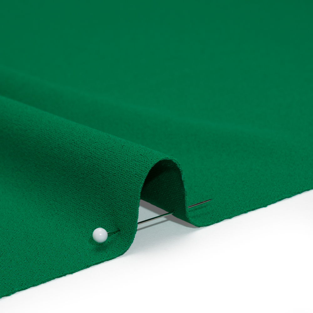 Stretch Polyester Crepe Double Knit - Grass Green - Designer Deadstock