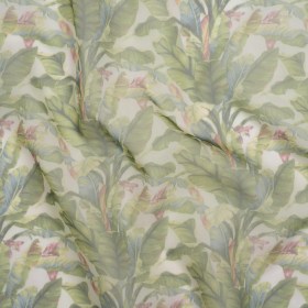 Polyester and Viscose Organza – White and Green Palm Trees Polyester and Viscose Organza – White and Green Palm Trees