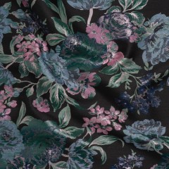 Metallic Luxury Brocade – Black, Blue and Baby Pink Classic Flowers Metallic Luxury Brocade – Black, Blue and Baby Pink Classic Flowers