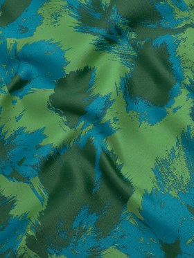 Luxury Polyester Brocade – Cerulean Blue, Summer Green, and Forest Abstract Brushstrokes Luxury Polyester Brocade – Cerulean Blue, Summer Green, and Forest Abstract Brushstrokes