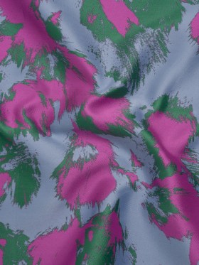 Luxury Polyester Brocade – Fuchsia, Periwinkle and Green Abstract Brushstrokes Luxury Polyester Brocade – Fuchsia, Periwinkle and Green Abstract Brushstrokes