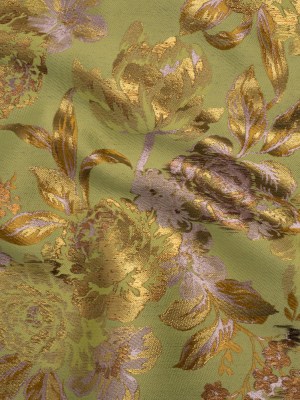 Metallic Luxury Brocade – Wasabi Green, Gold and Pale Pink Classic Flowers Metallic Luxury Brocade – Wasabi Green, Gold and Pale Pink Classic Flowers