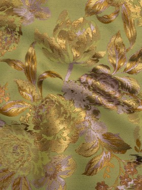 Metallic Luxury Brocade – Wasabi Green, Gold and Pale Pink Classic Flowers Metallic Luxury Brocade – Wasabi Green, Gold and Pale Pink Classic Flowers