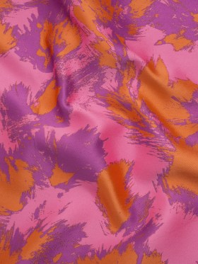 Luxury Polyester Brocade – Orange, Pink and Orchid Purple Abstract Brushstrokes Luxury Polyester Brocade – Orange, Pink and Orchid Purple Abstract Brushstrokes