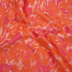 Luxury Polyester Brocade – Sparkling Orange and Pink Abstract Markmaking Luxury Polyester Brocade – Sparkling Orange and Pink Abstract Markmaking