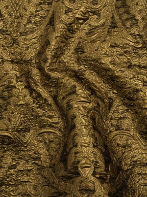 Metallic Luxury Brocade – Bright Gold Fancy Chandeliers Metallic Luxury Brocade – Bright Gold Fancy Chandeliers