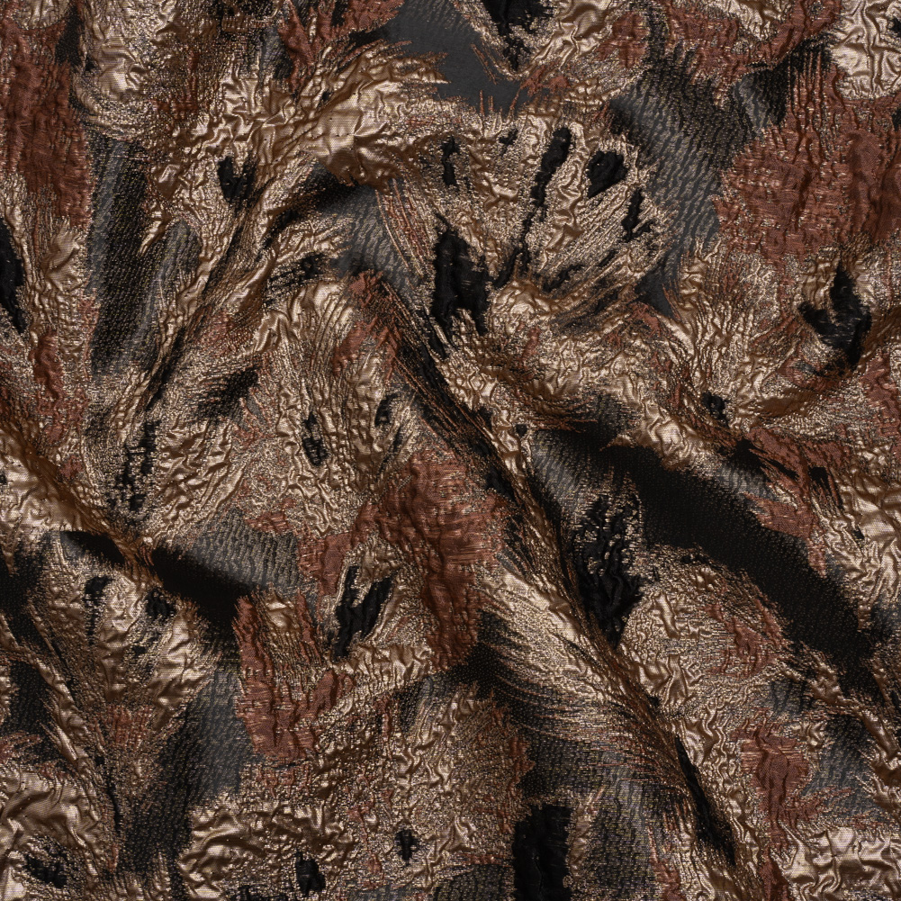 Metallic Luxury Brocade – Pink, Rose Gold and Black Abstract Flora Metallic Luxury Brocade – Pink, Rose Gold and Black Abstract Flora