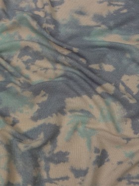 Beige, Gray and Mint Tie Dye Splash Stretch Polyester and Rayon French Terry Beige, Gray and Mint Tie Dye Splash Stretch Polyester and Rayon French Terry