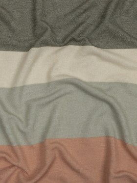 Olive, Beige and Misty Rose Stripes Stretch Polyester and Rayon French Terry Olive, Beige and Misty Rose Stripes Stretch Polyester and Rayon French Terry