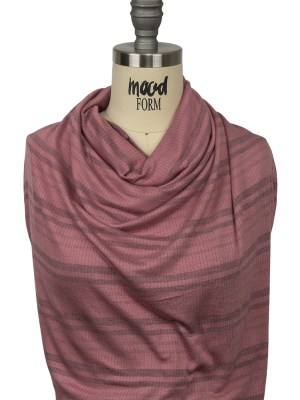 Rose and Charcoal Striped Stretch Rayon Rib Knit Rose and Charcoal Striped Stretch Rayon Rib Knit