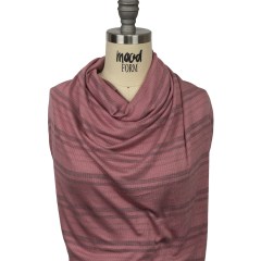 Rose and Charcoal Striped Stretch Rayon Rib Knit Rose and Charcoal Striped Stretch Rayon Rib Knit