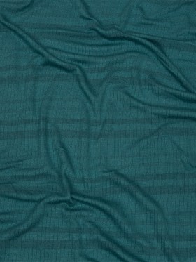 Teal and Charcoal Striped Stretch Rayon Rib Knit Teal and Charcoal Striped Stretch Rayon Rib Knit