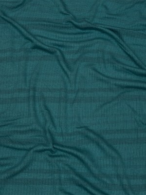 Teal and Charcoal Striped Stretch Rayon Rib Knit Teal and Charcoal Striped Stretch Rayon Rib Knit