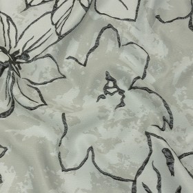 Metallic Gunmetal and Light Gray Mottled Floral Outlines Luxury Brocade Metallic Gunmetal and Light Gray Mottled Floral Outlines Luxury Brocade