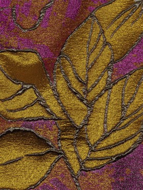 Metallic Sage, Golden Yellow and Magenta Mottled Floral Luxury Brocade Metallic Sage, Golden Yellow and Magenta Mottled Floral Luxury Brocade