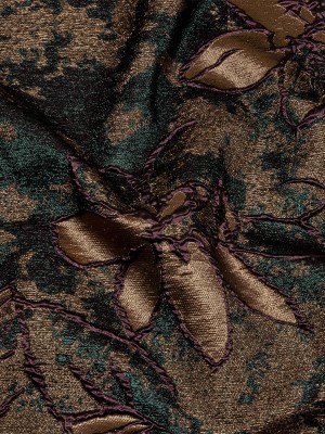 Metallic Forest, Bronze and Burgundy Mottled Floral Luxury Brocade Metallic Forest, Bronze and Burgundy Mottled Floral Luxury Brocade