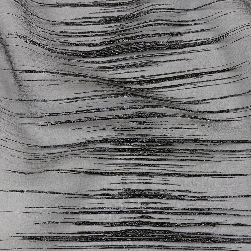 Metallic Black Striated Lines Luxury Burnout Brocade Metallic Black Striated Lines Luxury Burnout Brocade