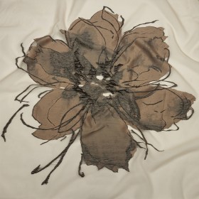 Metallic Bronze Medal and Black Floral Luxury Burnout Brocade Panel Metallic Bronze Medal and Black Floral Luxury Burnout Brocade Panel