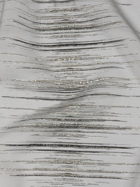 Metallic Black and Silver Striated Lines Luxury Burnout Brocade Metallic Black and Silver Striated Lines Luxury Burnout Brocade
