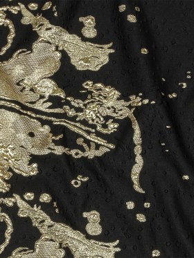 Metallic Golden Mist and Black Spotted and Splattered Luxury Brocade Metallic Golden Mist and Black Spotted and Splattered Luxury Brocade