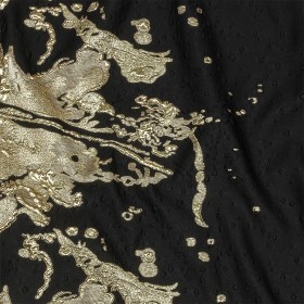 Metallic Golden Mist and Black Spotted and Splattered Luxury Brocade Metallic Golden Mist and Black Spotted and Splattered Luxury Brocade