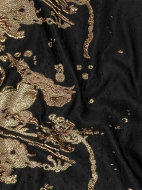 Metallic Bronze Mist and Black Spotted and Splattered Luxury Brocade Metallic Bronze Mist and Black Spotted and Splattered Luxury Brocade
