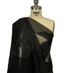 Metallic Black and Violet Femme Oversized Flowers Luxury Burnout Brocade Metallic Black and Violet Femme Oversized Flowers Luxury Burnout Brocade