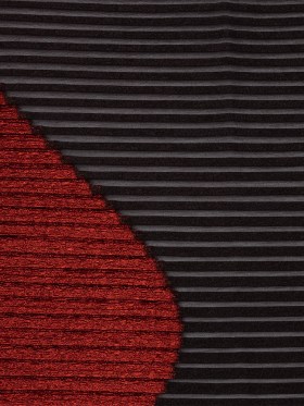 Metallic Savvy Red and Black Waves Pleated Luxury Burnout Brocade Metallic Savvy Red and Black Waves Pleated Luxury Burnout Brocade