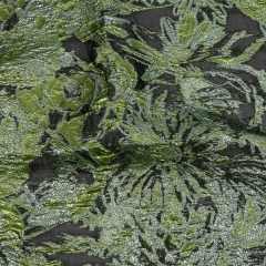 Metallic Leprechaun Dust, Aqua and Black Flashy Flowers Luxury Burnout Brocade Metallic Leprechaun Dust, Aqua and Black Flashy Flowers Luxury Burnout Brocade