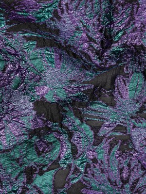 Metallic Mystic Vibes, Mega Marine and Blackened Blue Flashy Flowers Luxury Burnout Brocade Metallic Mystic Vibes, Mega Marine and Blackened Blue Flashy Flowers Luxury Burnout Brocade