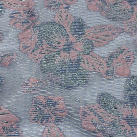 Metallic Silver, Candy Pink and Purple Rose Florals and Latticework Sheer Luxury Brocade Metallic Silver, Candy Pink and Purple Rose Florals and Latticework Sheer Luxury Brocade