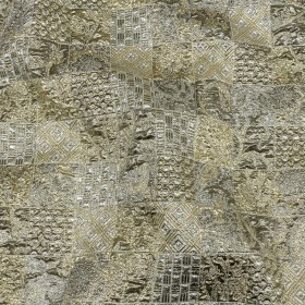 Metallic Silver Plate and GoldFinch Patchwork Luxury Brocade Metallic Silver Plate and GoldFinch Patchwork Luxury Brocade