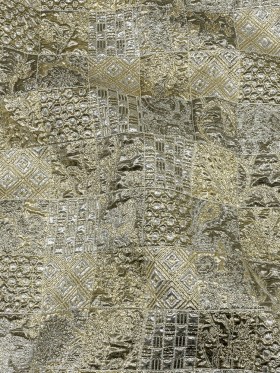 Metallic Silver Plate and GoldFinch Patchwork Luxury Brocade Metallic Silver Plate and GoldFinch Patchwork Luxury Brocade