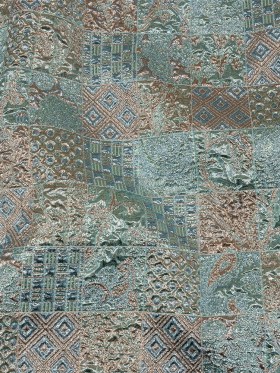 Metallic Rose Gold and Blue Glow Patchwork Luxury Brocade Metallic Rose Gold and Blue Glow Patchwork Luxury Brocade