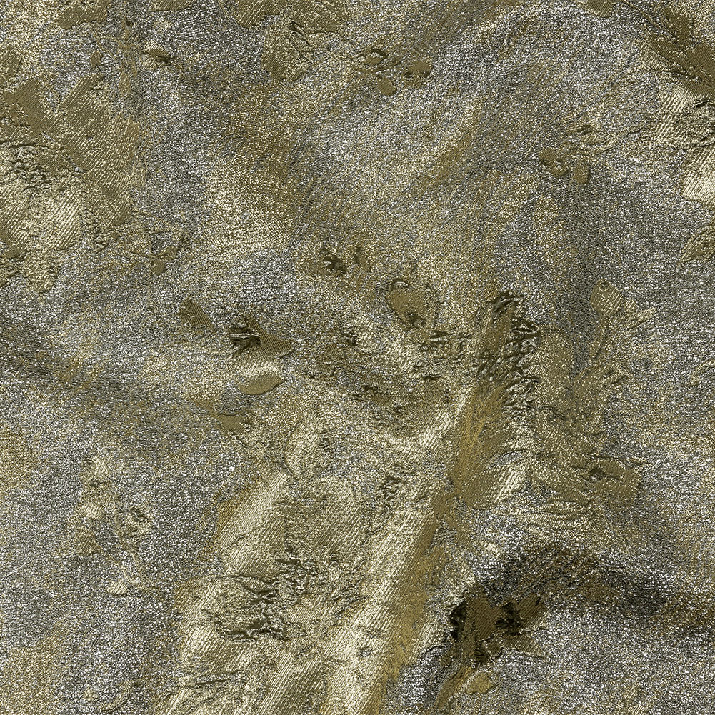 Metallic Ice Palace and Gold Crackled Floral Luxury Brocade Metallic Ice Palace and Gold Crackled Floral Luxury Brocade