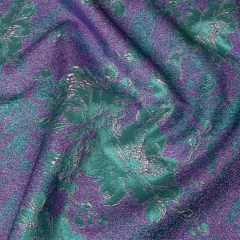 Metallic Purple, Lilac and Teal Crackled Floral Luxury Brocade Metallic Purple, Lilac and Teal Crackled Floral Luxury Brocade