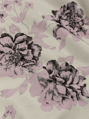 Metallic Black, Orchid and Pale Gray Floral Luxury Brocade Metallic Black, Orchid and Pale Gray Floral Luxury Brocade