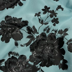 Metallic Black and Blue Fog Floral Luxury Brocade Metallic Black and Blue Fog Floral Luxury Brocade