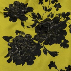 Metallic Black and Golden Ochre Floral Luxury Brocade Metallic Black and Golden Ochre Floral Luxury Brocade