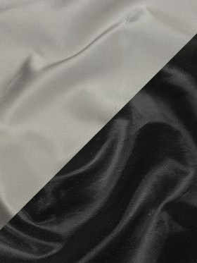 Olwyn Metallic Charcoal and Pale Gray Double Faced Luxury Mikado Olwyn Metallic Charcoal and Pale Gray Double Faced Luxury Mikado