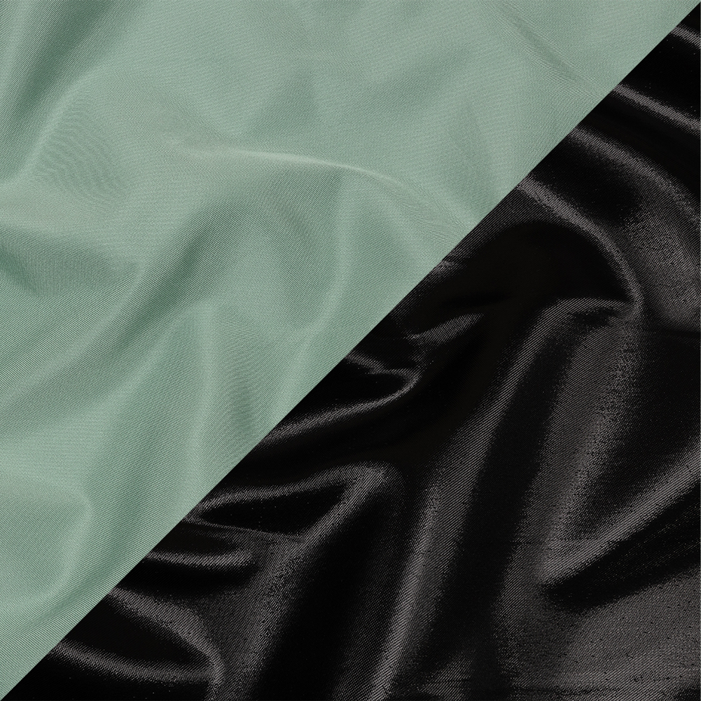 Olwyn Metallic Black and Glass Sea Double Faced Luxury Mikado Olwyn Metallic Black and Glass Sea Double Faced Luxury Mikado